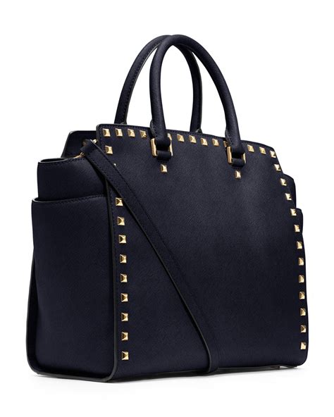 michael kors selma tote bag blue